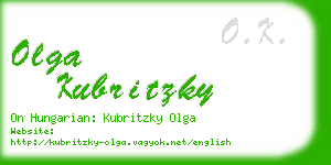 olga kubritzky business card